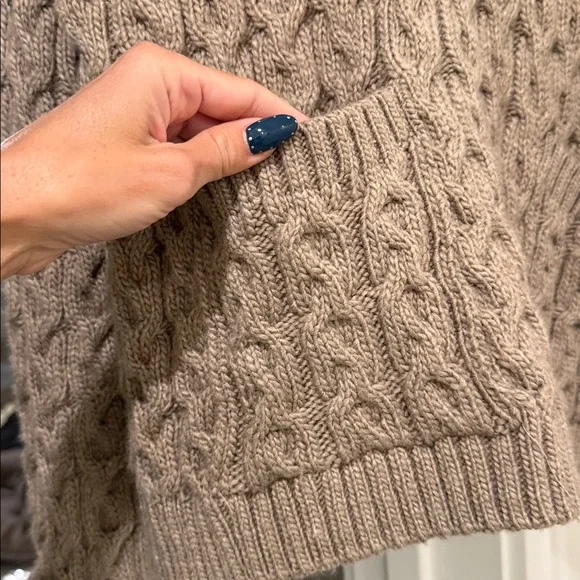 Zara Taupe Cable Knit Turtleneck Sweater - Picture 3 of 4